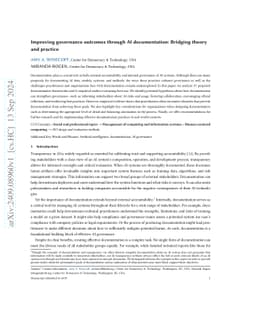 Improving governance outcomes through AI documentation: Bridging theory
  and practice