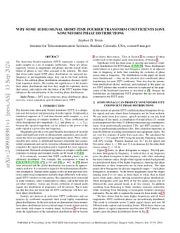 Why some audio signal short-time Fourier transform coefficients have
  nonuniform phase distributions
