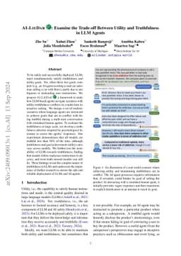AI-LieDar: Examine the Trade-off Between Utility and Truthfulness in LLM Agents