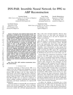 INN-PAR: Invertible Neural Network for PPG to ABP Reconstruction