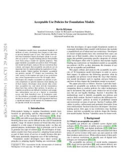 Acceptable Use Policies for Foundation Models