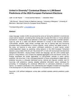 United in Diversity? Contextual Biases in LLM-Based Predictions of the 2024 European Parliament Elections