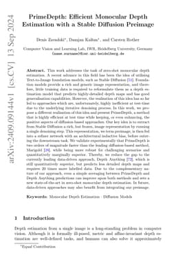 PrimeDepth: Efficient Monocular Depth Estimation with a Stable Diffusion
  Preimage