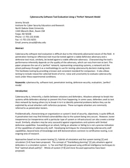 Cybersecurity Software Tool Evaluation Using a 'Perfect' Network Model