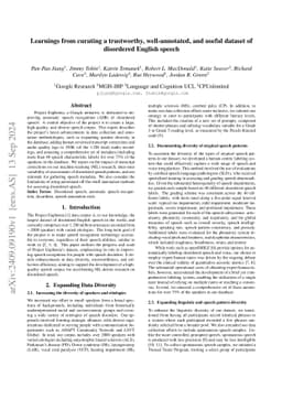 Learnings from curating a trustworthy, well-annotated, and useful
  dataset of disordered English speech