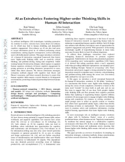 AI as Extraherics: Fostering Higher-order Thinking Skills in Human-AI
  Interaction