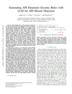 Generating API Parameter Security Rules with LLM for API Misuse
  Detection