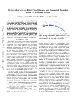 Registration between Point Cloud Streams and Sequential Bounding Boxes
  via Gradient Descent