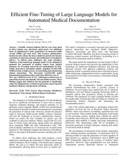 Efficient Fine-Tuning of Large Language Models for Automated Medical
  Documentation