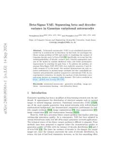 Beta-Sigma VAE: Separating beta and decoder variance in Gaussian
  variational autoencoder