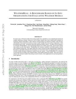 WeatherReal: A Benchmark Based on In-Situ Observations for Evaluating
  Weather Models