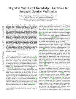 Integrated Multi-Level Knowledge Distillation for Enhanced Speaker
  Verification