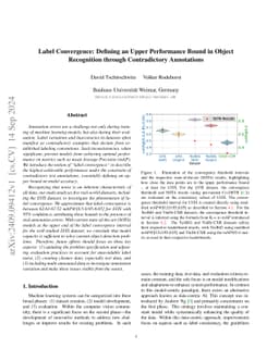 Label Convergence: Defining an Upper Performance Bound in Object Recognition through Contradictory Annotations