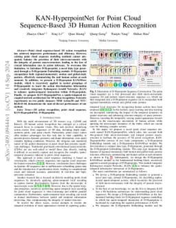 KAN-HyperpointNet for Point Cloud Sequence-Based 3D Human Action
  Recognition