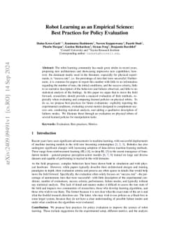 Robot Learning as an Empirical Science: Best Practices for Policy
  Evaluation