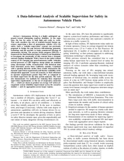 A Data-Informed Analysis of Scalable Supervision for Safety in
  Autonomous Vehicle Fleets