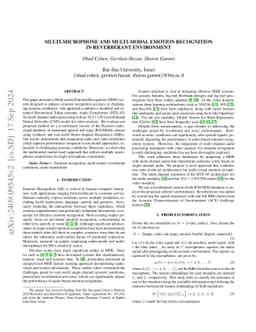 Multi-Microphone and Multi-Modal Emotion Recognition in Reverberant
  Environment