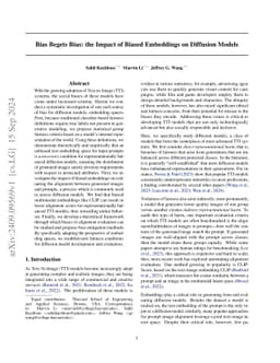 Bias Begets Bias: The Impact of Biased Embeddings on Diffusion Models