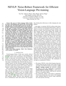 NEVLP: Noise-Robust Framework for Efficient Vision-Language Pre-training