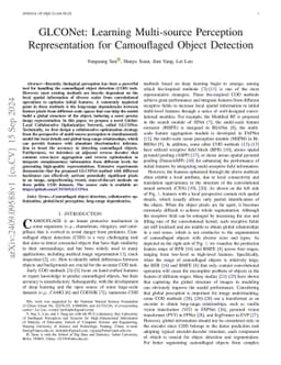 GLCONet: Learning Multi-source Perception Representation for Camouflaged
  Object Detection
