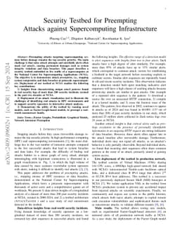Security Testbed for Preempting Attacks against Supercomputing
  Infrastructure