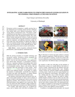 Integrating Audio Narrations to Strengthen Domain Generalization in
  Multimodal First-Person Action Recognition