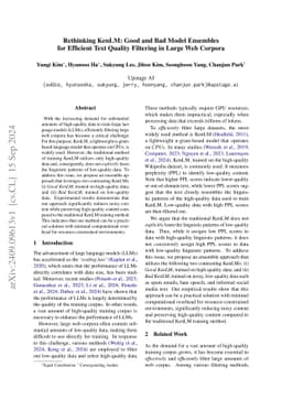 Rethinking KenLM: Good and Bad Model Ensembles for Efficient Text
  Quality Filtering in Large Web Corpora