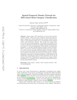 Spatial-Temporal Mamba Network for EEG-based Motor Imagery
  Classification