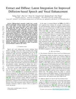 Extract and Diffuse: Latent Integration for Improved Diffusion-based
  Speech and Vocal Enhancement