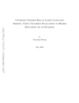 Unveiling Gender Bias in Large Language Models: Using Teacher's
  Evaluation in Higher Education As an Example