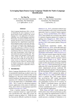 Leveraging Open-Source Large Language Models for Native Language Identification
