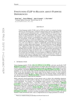 Finetuning CLIP to Reason about Pairwise Differences