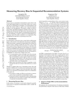 Measuring Recency Bias In Sequential Recommendation Systems