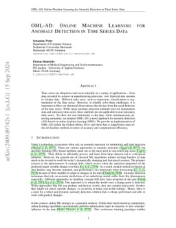 OML-AD: Online Machine Learning for Anomaly Detection in Time Series
  Data