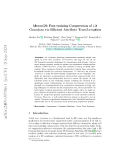 MesonGS: Post-training Compression of 3D Gaussians via Efficient
  Attribute Transformation