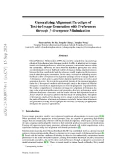Generalizing Alignment Paradigm of Text-to-Image Generation with
  Preferences through $f$-divergence Minimization