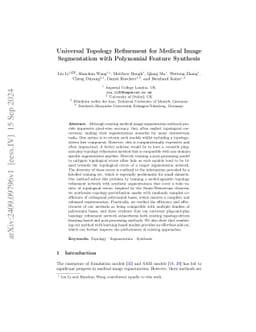 Universal Topology Refinement for Medical Image Segmentation with
  Polynomial Feature Synthesis
