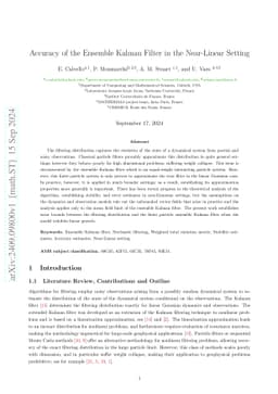 Accuracy of the Ensemble Kalman Filter in the Near-Linear Setting