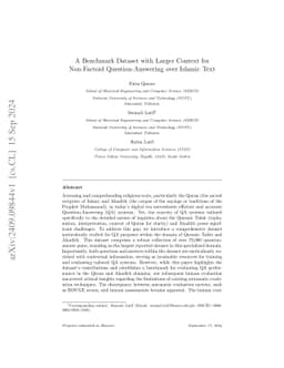 A Benchmark Dataset with Larger Context for Non-Factoid Question
  Answering over Islamic Text