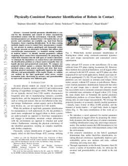 Physically-Consistent Parameter Identification of Robots in Contact