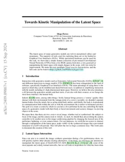Towards Kinetic Manipulation of the Latent Space