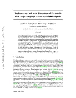 Rediscovering the Latent Dimensions of Personality with Large Language
  Models as Trait Descriptors