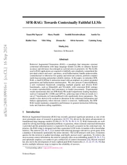 SFR-RAG: Towards Contextually Faithful LLMs