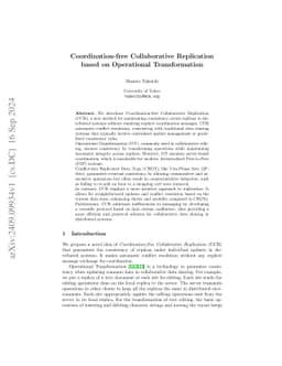 Coordination-free Collaborative Replication based on Operational
  Transformation