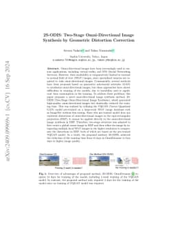 2S-ODIS: Two-Stage Omni-Directional Image Synthesis by Geometric
  Distortion Correction
