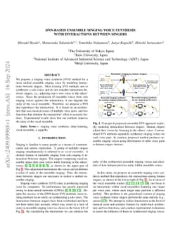 DNN-based ensemble singing voice synthesis with interactions between
  singers