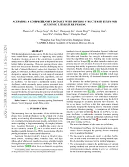 AceParse: A Comprehensive Dataset with Diverse Structured Texts for Academic Literature Parsing