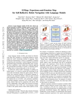 E2Map: Experience-and-Emotion Map for Self-Reflective Robot Navigation with Language Models