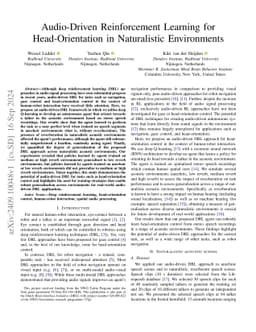 Audio-Driven Reinforcement Learning for Head-Orientation in Naturalistic Environments
