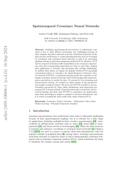 Spatiotemporal Covariance Neural Networks